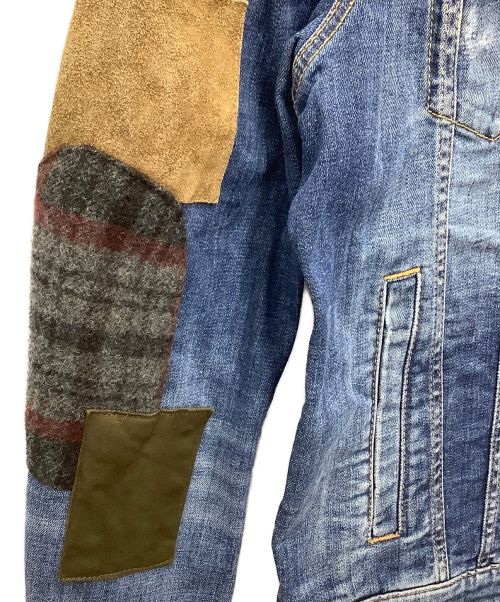 DSQUARED2（ディースクエアード）DSQUARED2 (ディースクエアード) 21SS　パッチワークデニムジャケット　 インディゴ サイズ:48の古着・服飾アイテム