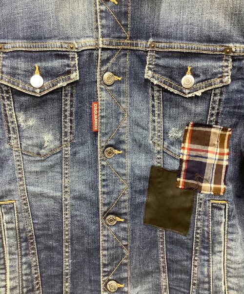 DSQUARED2（ディースクエアード）DSQUARED2 (ディースクエアード) 21SS　パッチワークデニムジャケット　 インディゴ サイズ:48の古着・服飾アイテム