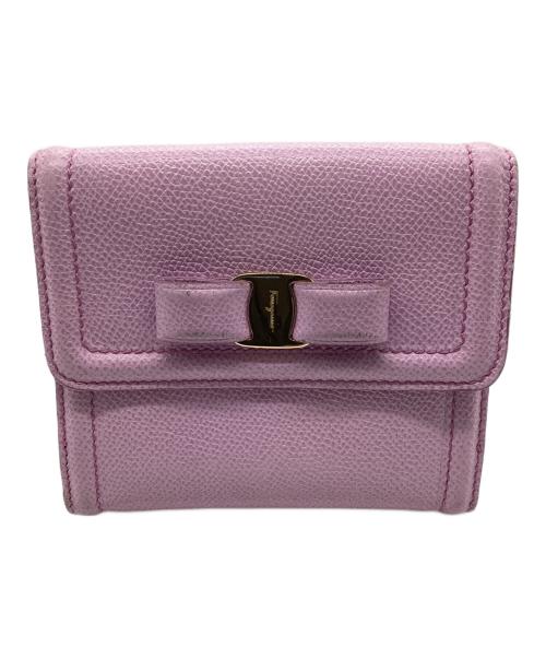 Salvatore Ferragamo（サルヴァトーレ フェラガモ）Salvatore Ferragamo (サルヴァトーレ フェラガモ) 2つ折り財布 パープルの古着・服飾アイテム