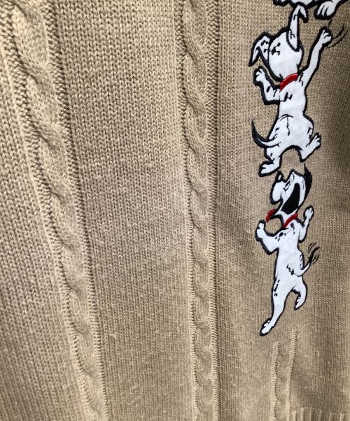 DISNEY（ディズニー）Disney (ディズニー) ニット　101匹わんちゃん/古着 ベージュ サイズ:Mの古着・服飾アイテム