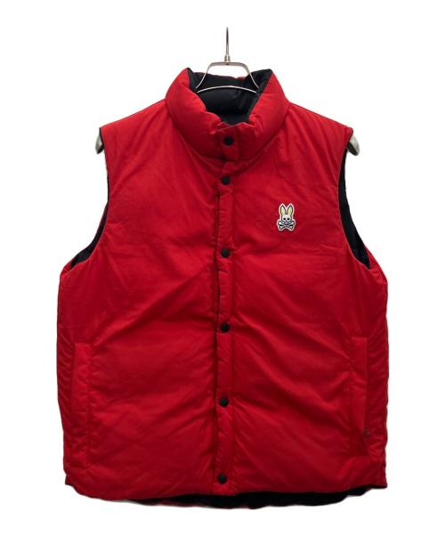 Psycho Bunny（サイコ バニー）Psycho Bunny (サイコ バニー) リバーシブルダウンベスト ブラック×レッド サイズ:Mの古着・服飾アイテム