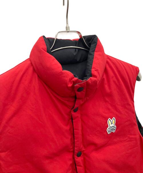 Psycho Bunny（サイコ バニー）Psycho Bunny (サイコ バニー) リバーシブルダウンベスト ブラック×レッド サイズ:Mの古着・服飾アイテム