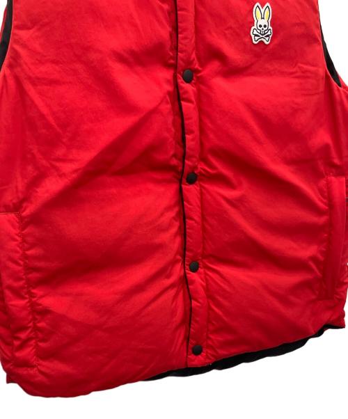 Psycho Bunny（サイコ バニー）Psycho Bunny (サイコ バニー) リバーシブルダウンベスト ブラック×レッド サイズ:Mの古着・服飾アイテム