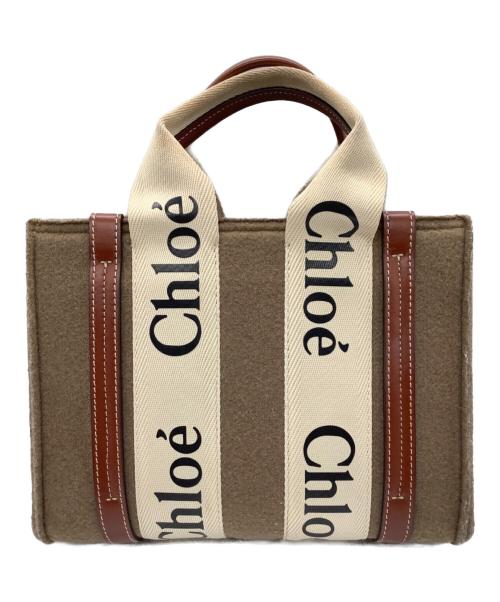 Chloe（クロエ）Chloe (クロエ) WOODY スモールトートバッグ 2WAYバッグ ベージュの古着・服飾アイテム