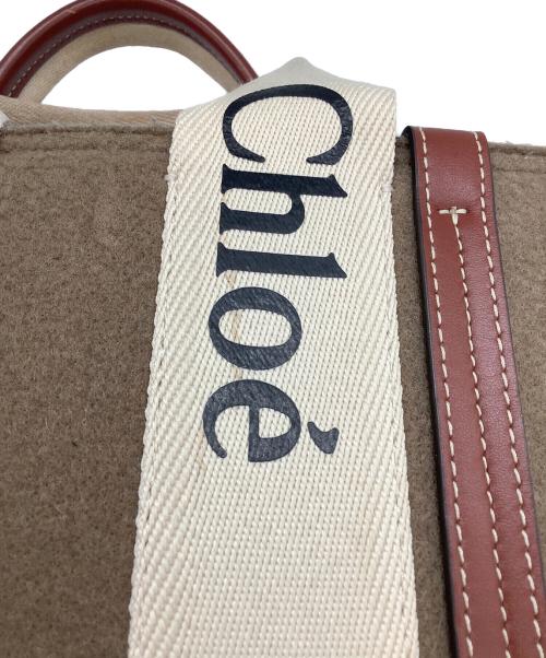 Chloe（クロエ）Chloe (クロエ) WOODY スモールトートバッグ 2WAYバッグ ベージュの古着・服飾アイテム