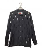 MAISON SPECIALメゾンスペシャル）の古着「プライムオーバースラッシュニットシャツカーディガン」｜ブラック