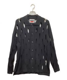 MAISON SPECIAL（メゾンスペシャル）の古着「プライムオーバースラッシュニットシャツカーディガン」｜ブラック