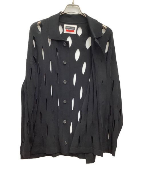 MAISON SPECIAL（メゾンスペシャル）MAISON SPECIAL (メゾンスペシャル) プライムオーバースラッシュニットシャツカーディガン ブラック サイズ:1の古着・服飾アイテム