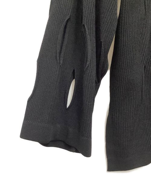 MAISON SPECIAL（メゾンスペシャル）MAISON SPECIAL (メゾンスペシャル) プライムオーバースラッシュニットシャツカーディガン ブラック サイズ:1の古着・服飾アイテム