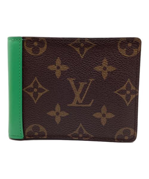 LOUIS VUITTON（ルイ ヴィトン）LOUIS VUITTON (ルイ ヴィトン) ポルトフォイユ ミュルティプル モノグラム マカサー ブラウン×グリーンの古着・服飾アイテム