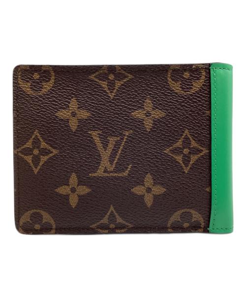 LOUIS VUITTON（ルイ ヴィトン）LOUIS VUITTON (ルイ ヴィトン) ポルトフォイユ ミュルティプル モノグラム マカサー ブラウン×グリーンの古着・服飾アイテム