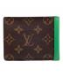 LOUIS VUITTON (ルイ ヴィトン) ポルトフォイユ ミュルティプル モノグラム マカサー ブラウン×グリーン：47000円