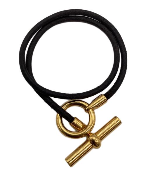 HERMES（エルメス）HERMES (エルメス) ブレスレット ブラック×ゴールドの古着・服飾アイテム