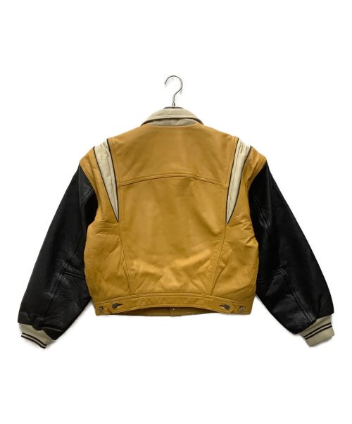 DIESEL SPORT（ディーゼルスポーツ）DIESEL SPORT (ディーゼルスポーツ) レザージャケット　	古着 マスタード×ブラック サイズ:SIZE Mの古着・服飾アイテム