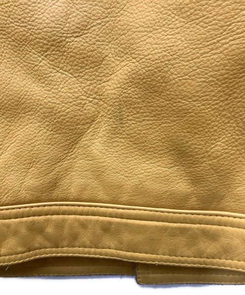 DIESEL SPORT（ディーゼルスポーツ）DIESEL SPORT (ディーゼルスポーツ) レザージャケット　	古着 マスタード×ブラック サイズ:SIZE Mの古着・服飾アイテム