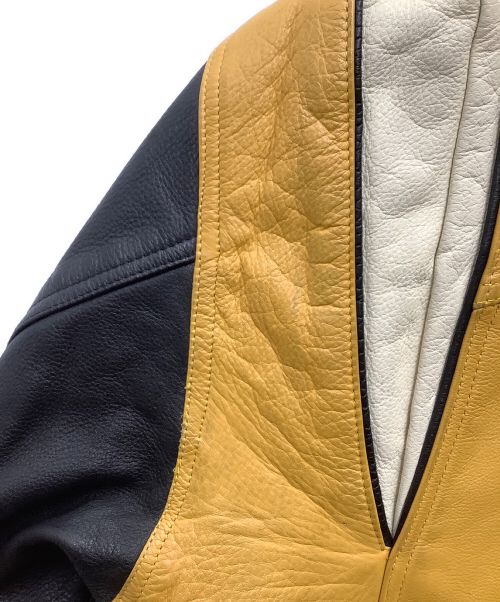 DIESEL SPORT（ディーゼルスポーツ）DIESEL SPORT (ディーゼルスポーツ) レザージャケット　	古着 マスタード×ブラック サイズ:SIZE Mの古着・服飾アイテム