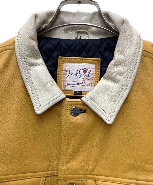DIESEL SPORT（ディーゼルスポーツ）DIESEL SPORT (ディーゼルスポーツ) レザージャケット　	古着 マスタード×ブラック サイズ:SIZE Mの古着・服飾アイテム