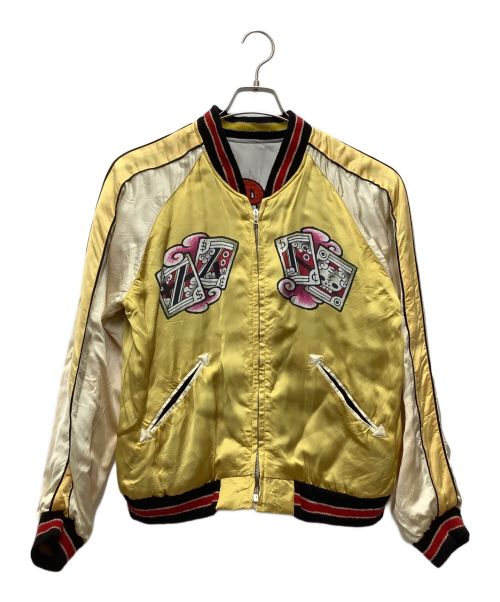 東洋エンタープライズ（トウヨウエンタープライズ）東洋エンタープライズ (トウヨウエンタープライズ) リバーシブルスーベニアジャケット  EAGLE×CATFISH イエロー×グレー サイズ:SIZE 中(M)の古着・服飾アイテム