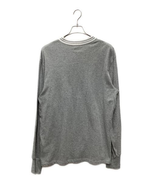 Aime Leon Dore（エメ レオン ドレ）Aime Leon Dore (エメ レオン ドレ) ロングカットソー　18AW グレー×ホワイト サイズ:SIZE 不明の古着・服飾アイテム