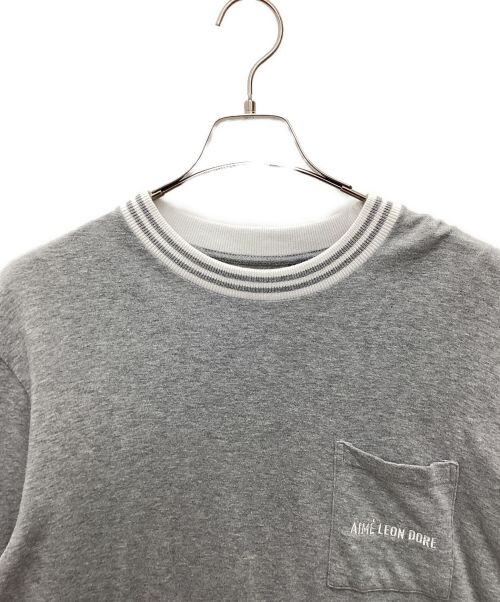 Aime Leon Dore（エメ レオン ドレ）Aime Leon Dore (エメ レオン ドレ) ロングカットソー　18AW グレー×ホワイト サイズ:SIZE 不明の古着・服飾アイテム
