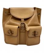 GUCCIグッチ）の古着「バンブーリュックサック」｜ライトブラウン