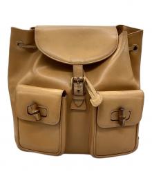 GUCCI（グッチ）の古着「バンブーリュックサック」｜ライトブラウン