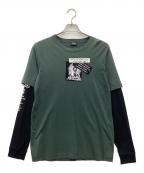 DIESELディーゼル）の古着「ロングカットソー」｜ブラック×グリーン