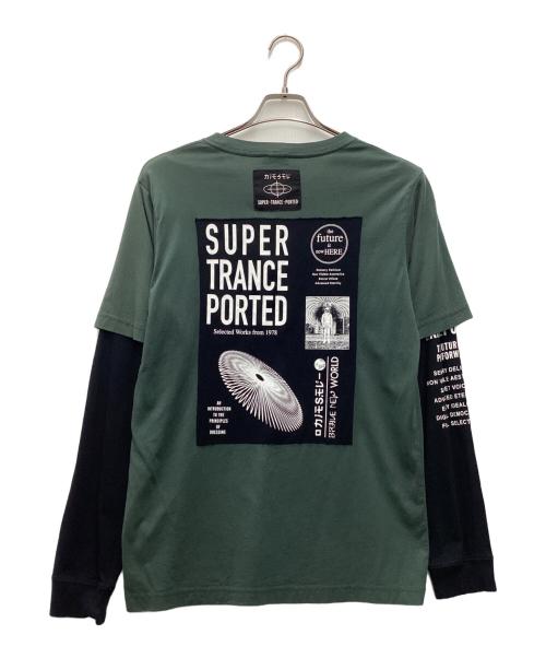 DIESEL（ディーゼル）DIESEL (ディーゼル) ロングカットソー ブラック×グリーン サイズ:SIZE Sの古着・服飾アイテム