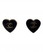 CHANELシャネル）の古着「ハートピアス ココマーク」｜ブラック