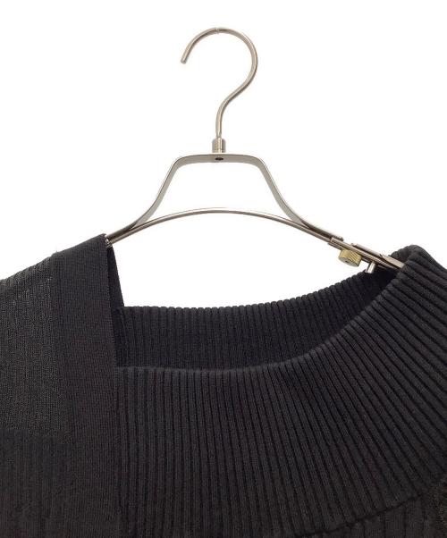 Snidel（スナイデル）Snidel (スナイデル) シアーブロッキングニットワンピ ブラック サイズ:SIZE Freeの古着・服飾アイテム