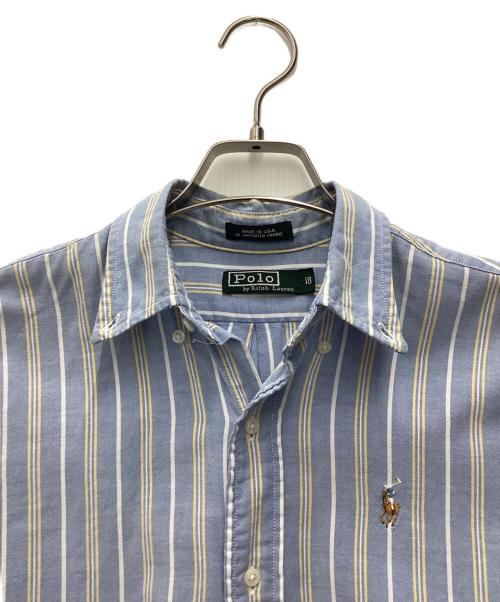 POLO RALPH LAUREN（ポロ・ラルフローレン）POLO RALPH LAUREN (ポロ・ラルフローレン) 80S～ 長袖シャツ ブルー サイズ:SIZE 18の古着・服飾アイテム