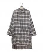 THEEシー）の古着「ロングシャツ ガウン」｜グレー×ブルー