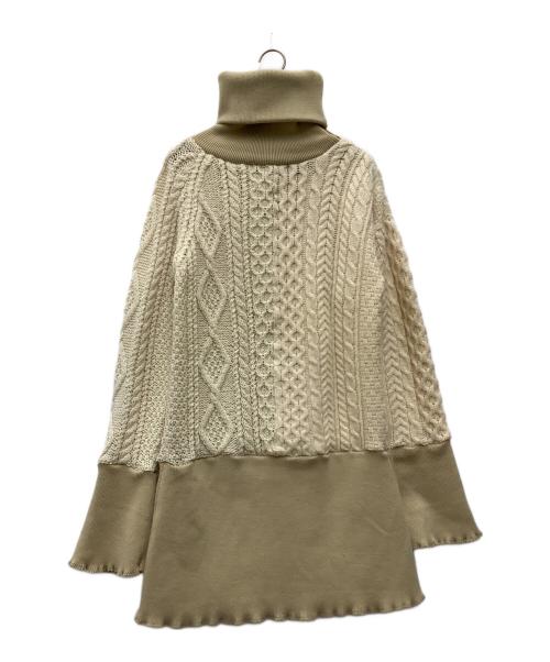 77circa（ナナナナサーカ）77circa (ナナナナサーカ) リメイクセーターワンピ アイボリー×ベージュ サイズ:SIZE Freeの古着・服飾アイテム
