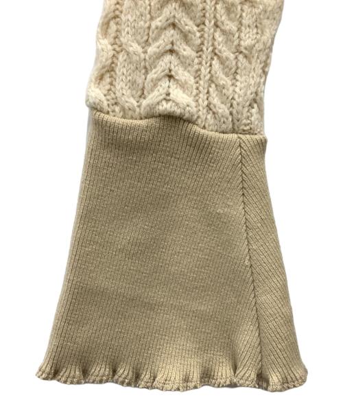 77circa（ナナナナサーカ）77circa (ナナナナサーカ) リメイクセーターワンピ アイボリー×ベージュ サイズ:SIZE Freeの古着・服飾アイテム