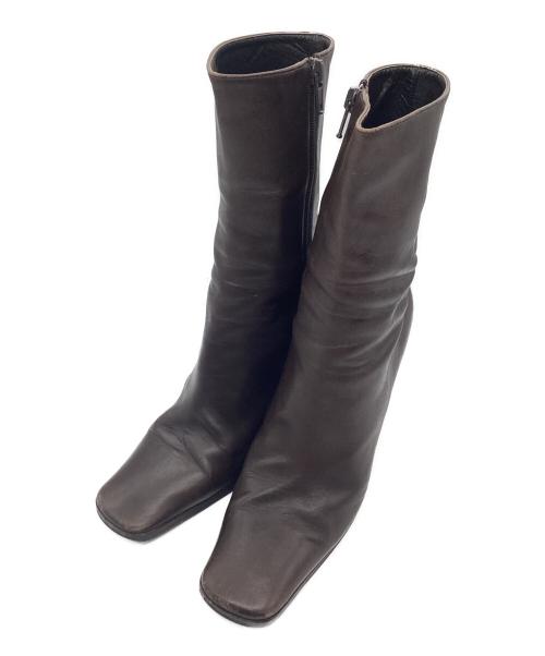 PRADA（プラダ）PRADA (プラダ) ショートブーツ ダークブラウン サイズ:SIZE 37 1/2(24cm相当)の古着・服飾アイテム
