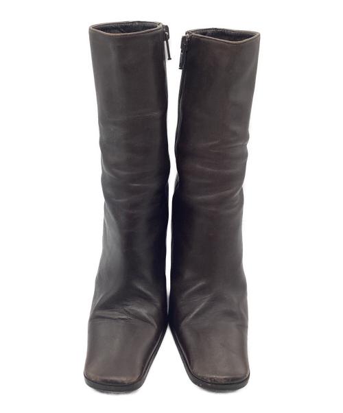 PRADA（プラダ）PRADA (プラダ) ショートブーツ ダークブラウン サイズ:SIZE 37 1/2(24cm相当)の古着・服飾アイテム