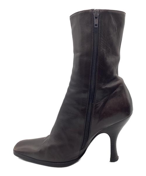 PRADA（プラダ）PRADA (プラダ) ショートブーツ ダークブラウン サイズ:SIZE 37 1/2(24cm相当)の古着・服飾アイテム