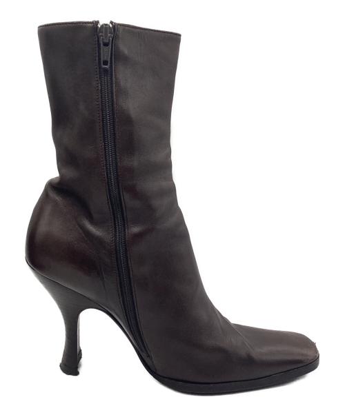 PRADA（プラダ）PRADA (プラダ) ショートブーツ ダークブラウン サイズ:SIZE 37 1/2(24cm相当)の古着・服飾アイテム