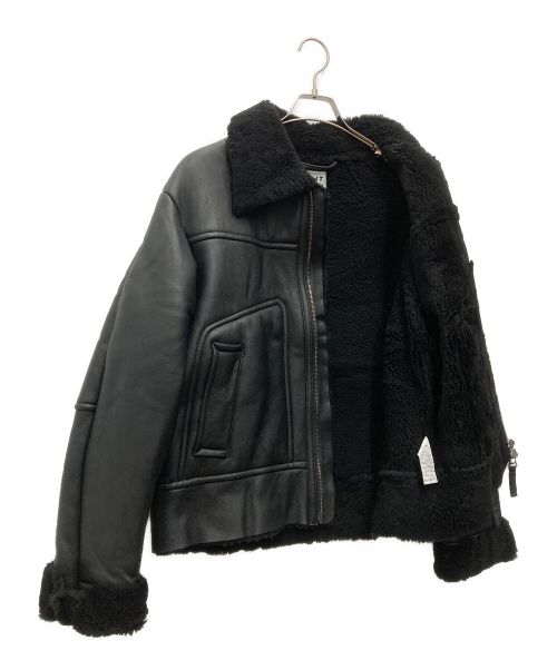 KIIT（キート）KIIT (キート) ZIP UP SHEARING BLOUSON/ムートンジャケット ブラック サイズ:SIZE 2(M)の古着・服飾アイテム