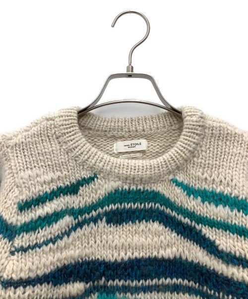 ISABEL MARANT（イザベルマラン）ISABEL MARANT (イザベルマラン) serena/ニット ベージュ×グリーン サイズ:SIZE S (36)の古着・服飾アイテム