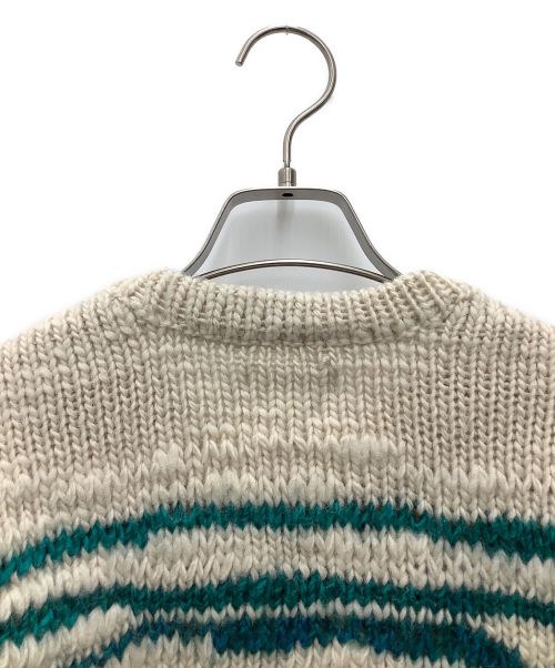 ISABEL MARANT（イザベルマラン）ISABEL MARANT (イザベルマラン) serena/ニット ベージュ×グリーン サイズ:SIZE S (36)の古着・服飾アイテム