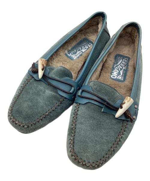 Salvatore Ferragamo（サルヴァトーレ フェラガモ）Salvatore Ferragamo (サルヴァトーレ フェラガモ) モカシンシューズ ブルー サイズ:SIZE 25.5cmの古着・服飾アイテム
