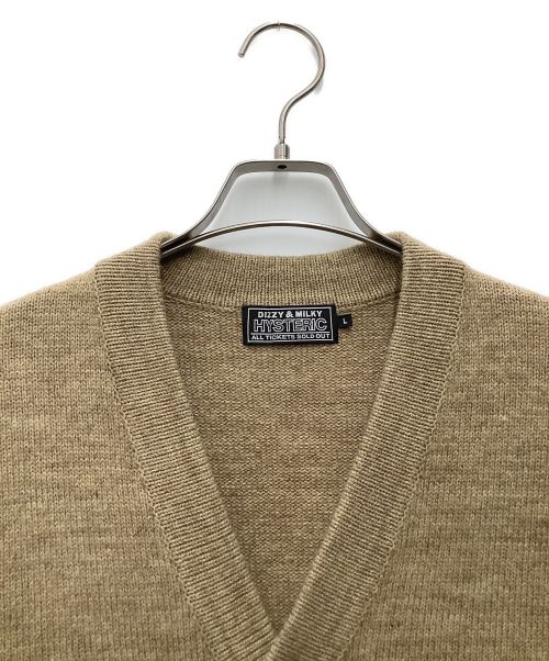 Hysteric Glamour（ヒステリックグラマー）Hysteric Glamour (ヒステリックグラマー) ニットカーディガン RABBIT HEAD 22AW ベージュ サイズ:SIZE Lの古着・服飾アイテム