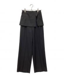 CAPRICIEUX LE'MAGE（カプリシューレマージュ）の古着「ラップスカートレイヤードパンツ」｜ブラック