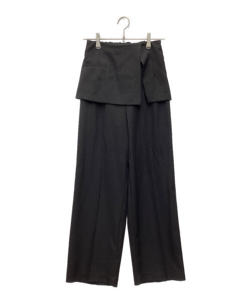 CAPRICIEUX LE'MAGE（カプリシューレマージュ）CAPRICIEUX LE'MAGE (カプリシューレマージュ) ラップスカートレイヤードパンツ ブラック サイズ:Mの古着・服飾アイテム