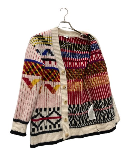 KENZO（ケンゾー）KENZO (ケンゾー) Peruvian Fair Isle Wool Cardigan アイボリー×レッド サイズ:SIZE XSの古着・服飾アイテム