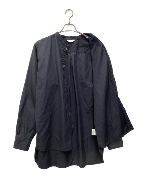 FIDES（フィデス）FIDES (フィデス) バンドカラーシャツ ブラック サイズ:SIZE Lの古着・服飾アイテム