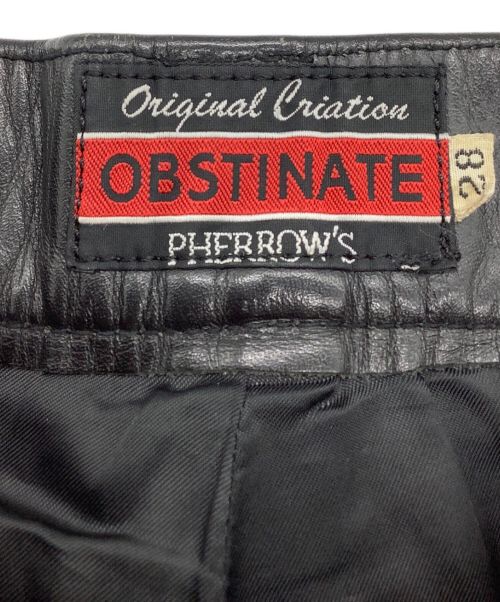 Pherrow's（フェローズ）PHERROW'S (フェローズ) レザーパンツ OBSTINATE ブラック サイズ:SIZE 71cm (W28)の古着・服飾アイテム