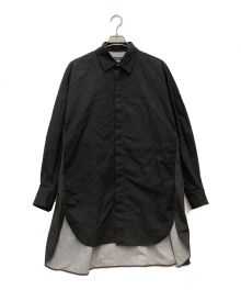 ALMOSTBLACK（オールモストブラック）の古着「ロングシャツ」｜ブラック×グレー
