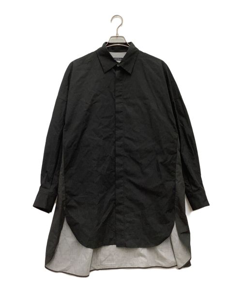 ALMOSTBLACK（オールモストブラック）ALMOSTBLACK (オールモストブラック) ロングシャツ ブラック×グレー サイズ:SIZE 2(M)の古着・服飾アイテム
